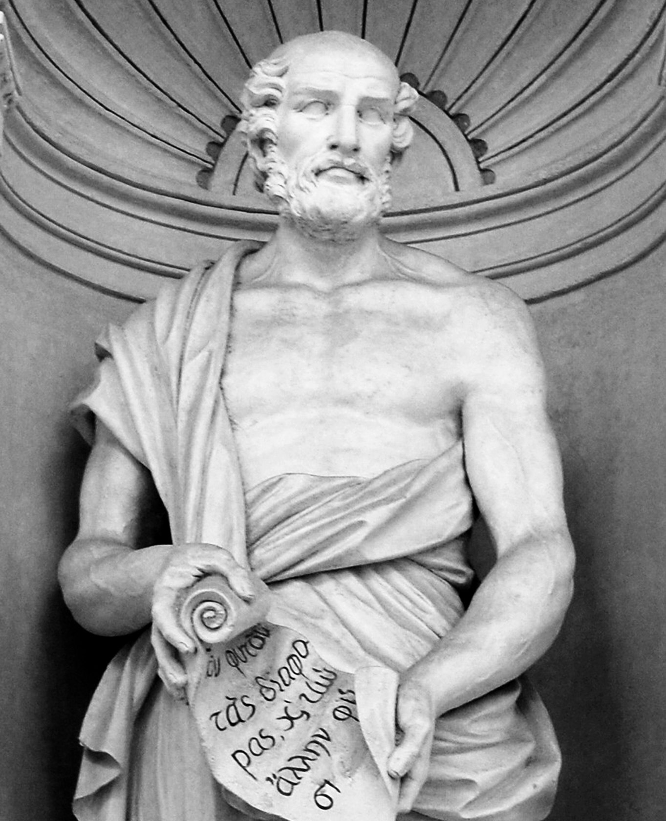 Statue of Theophrastus, Villa Giulia Botanical Garden, Palermo, Italy